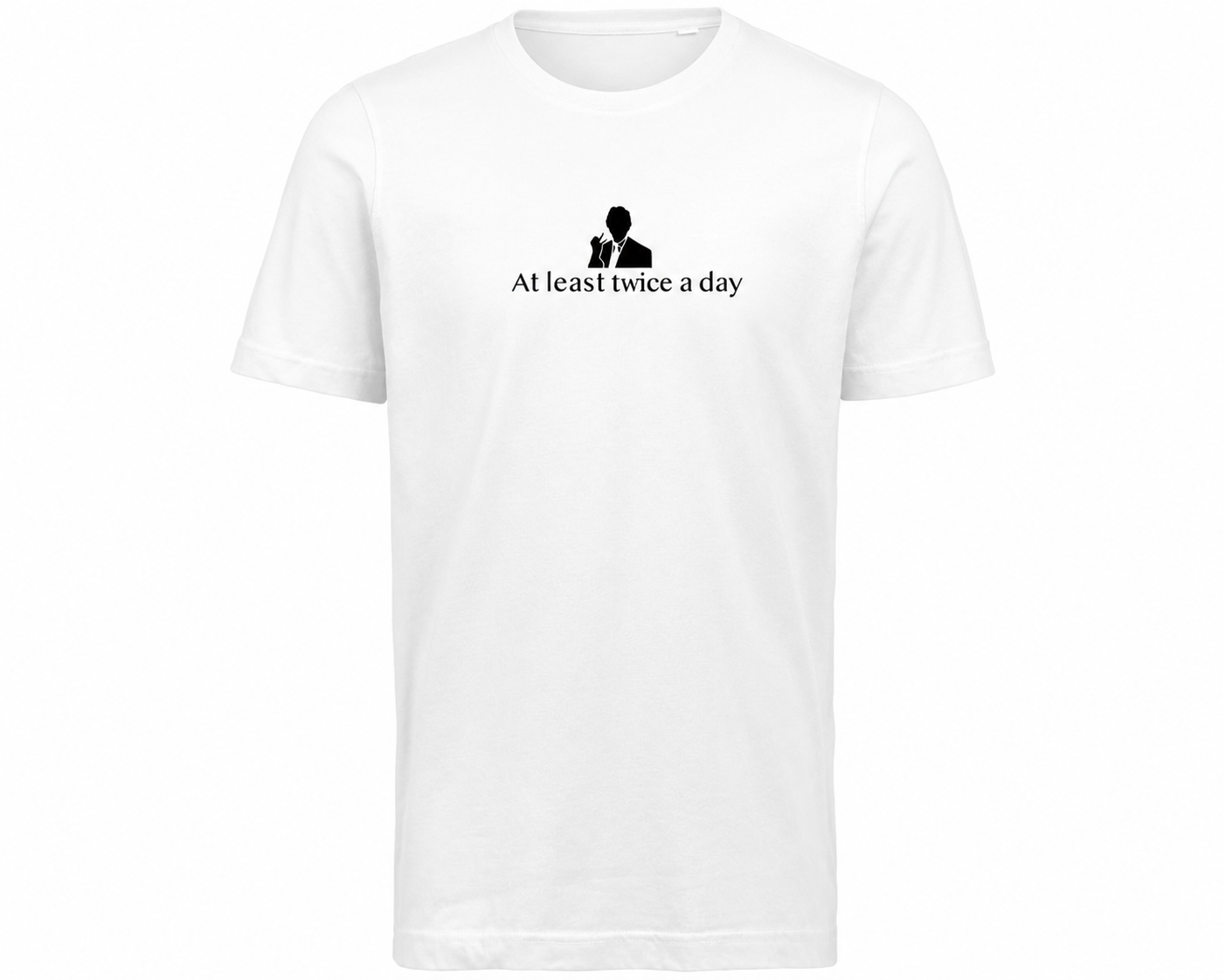 At least twice a day – Vitt T-shirt