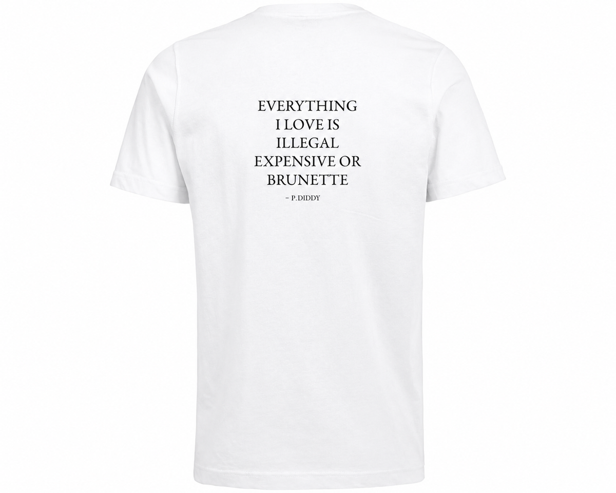 Everything I love is illegal expensive or brunette – Vitt T-shirt