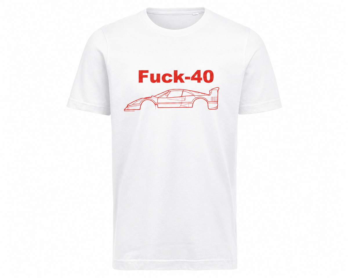Fuck-40 – Vitt T-shirt
