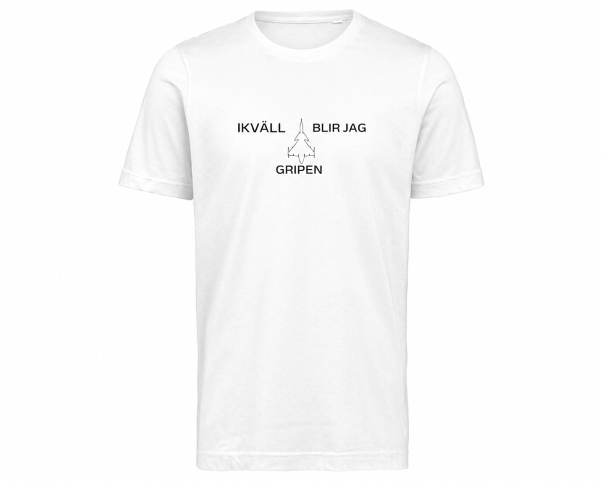 Ikväll blir jag gripen – Vitt T-shirt
