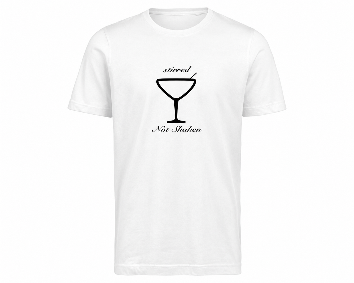Stirred not shaken – Vitt T-shirt